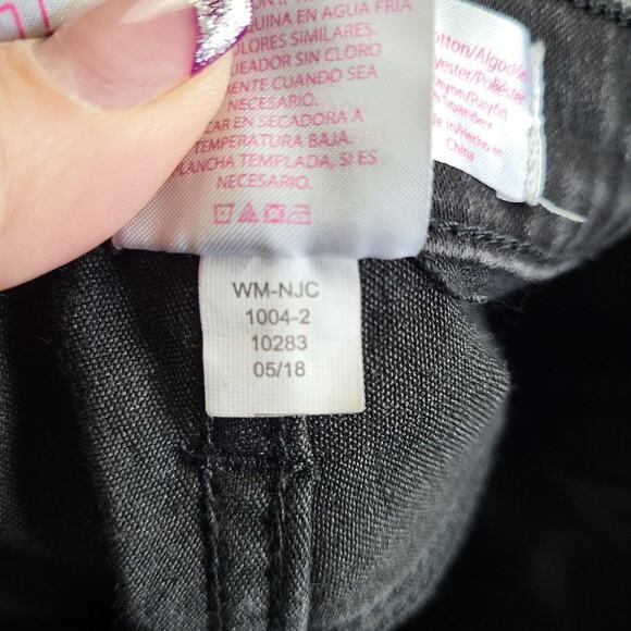 No Boundaries Womens Black Dark Wash High Rise Denim Skinny Jeans Size 11 - Picture 6 of 9